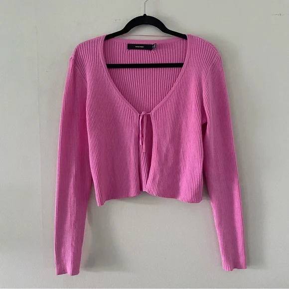 Vero Moda Pink Ribbed Cardigan - Picture 2 of 7